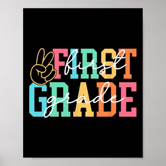 Retro Eerste Klas Preppy Terug Naar School Leraar Poster (Voorkant)