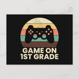 Retro Eersteklas Gamer Terug naar School Kinderen Briefkaart