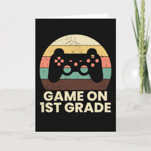Retro Eersteklas Gamer Terug naar School Kinderen Kaart