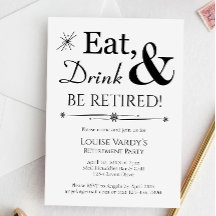 Retro Eet, Drink & Stop met Werken Pensioenfeest