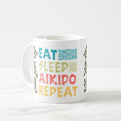  Retro Eet Slaap Aikido Herhaal Drink Mok (Voorkant links)