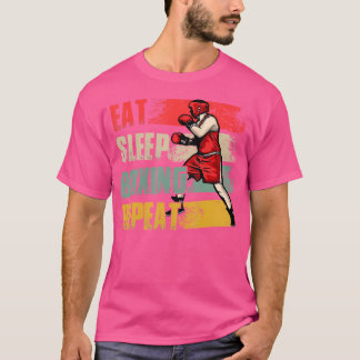 Retro Eet Slaap Boksen Herhaal Grappige Speler T-shirt