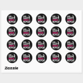 Retro Eet Slaap Dans Herhaal Dansen Ronde Sticker (Vel)