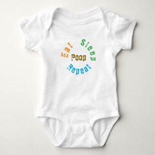 Retro Eet Slaap Poep Herhaal   Grappige quote Peut Romper