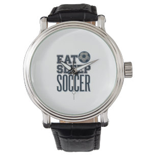 Retro Eet Slaap Voetbal T-shirt ontwerp (2)_1 Horloge