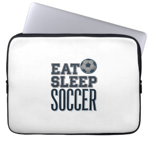 Retro Eet Slaap Voetbal T-shirt Ontwerp (2)_1 Laptop Sleeve