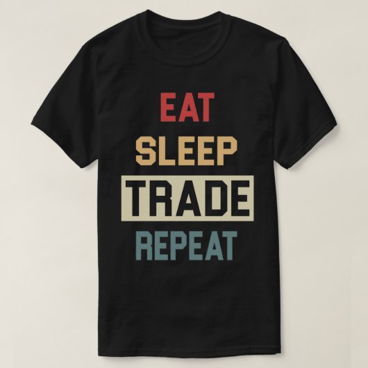 Retro eet slaaphandel herhaal 4 t-shirt (Design voorkant)