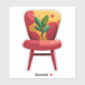 Retro Eettafelstoel Sticker (Vel)