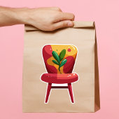 Retro eettafelstoel sticker