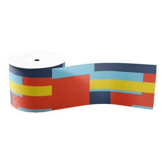 Retro effen blok ontwerp/Set 2 Grosgrain Lint (Spoel)
