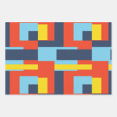 Retro effen blok ontwerp/Set 2 Inpakpapier Vel (Voorkant)