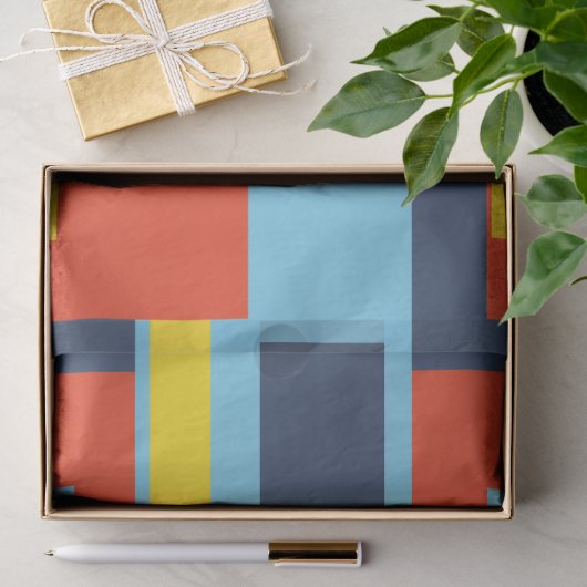 Retro effen blok ontwerp/Set 2 Tissuepapier (Geschenk)