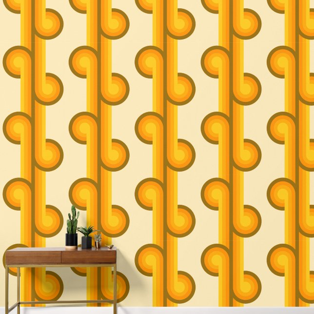 Retro effen geometrische vormen patroon 2 behang (Hal)