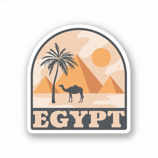 Retro Egypt Pyramids - Vintage Travel Sticker (Voorkant)