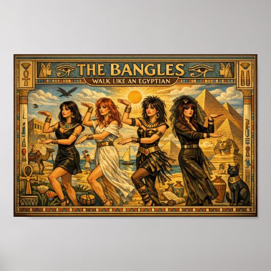 Retro Egyptische Pop Anthem Tribute Poster (Voorkant)