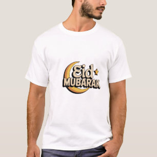 Retro Eid Mubarak Halve Maan Islamitische T- T-shirt