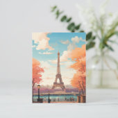 Retro Eiffeltoren, Parijs, Frankrijk Briefkaart (Staand voorkant)