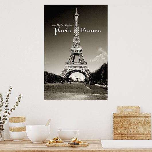 retro eiffeltoren poster (Keuken)