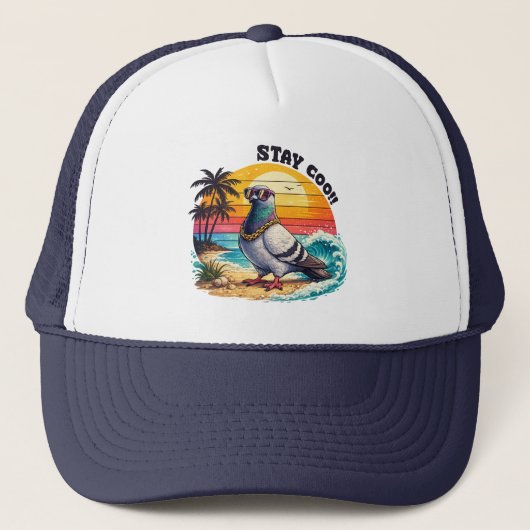 Retro eigenaar minnaar geschenk duif stad duiven v trucker pet (Voorkant)