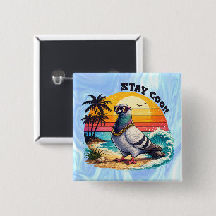 Retro eigenaar minnaar geschenk duif stad duiven v vierkante button 5,1 cm