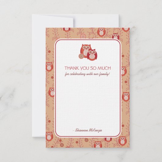 Retro Eigenaars Dank je platte kaarten Notitiekaartje (Voorkant)