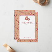 Retro Eigenaars Dank je platte kaarten Notitiekaartje (Voorkant / Achterkant in situ)