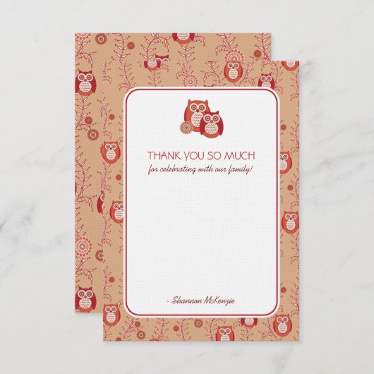 Retro Eigenaars Dank je platte kaarten Notitiekaartje (Voorkant / Achterkant)