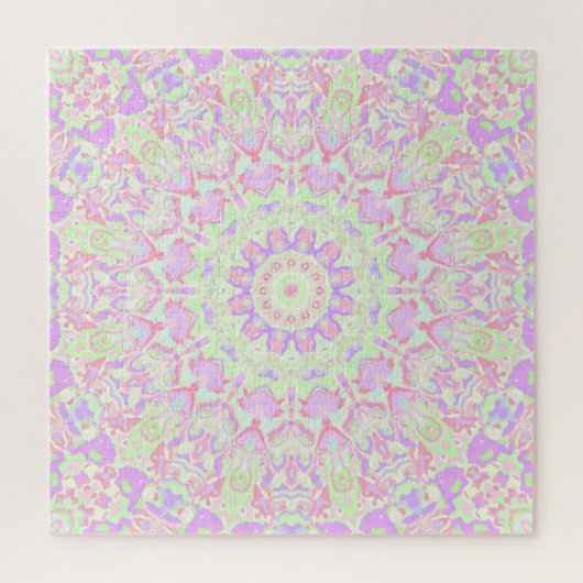Retro eigenzinnige eclectische Boho Hippie Pastel  Legpuzzel (Verticaal)