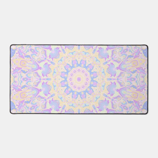 Retro eigenzinnige eclectische Boho Pastel Mandal Bureaumat (Voorkant)