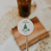 Retro Eigenzinnige Kleurrijke Kerstcadeaus Boom Ronde Sticker