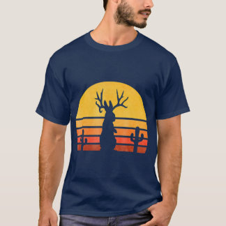 Retro Eighties Jackalope  Cryptid Rabbit T-shirt