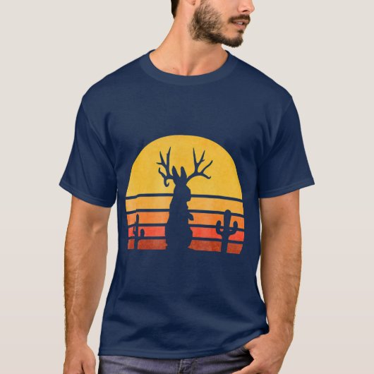 Retro Eighties Jackalope Cryptid Rabbit T-shirt (Voorkant)