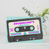 Retro Eighties Mix Tape 2025 Afstudeerfeest Kaart (Staand voorkant)