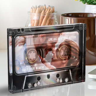 Retro Eighties muziekcassette Voeg je eigen foto t