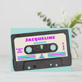 Retro Eighties Paarse Mix Tape 2025 Afstuderen Aankondiging (Staand voorkant)
