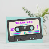 Retro Eighties Paarse Mix Tape 2025 Afstuderen Bedankkaart (Staand voorkant)