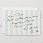 Retro Eiland Save the Date Luifel Streep Plat Kaar (Voorkant)