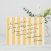 Retro Eiland Save the Date Luifel Streep Plat Kaar (Staand voorkant)
