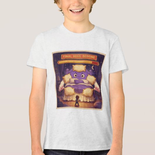 Retro Eindbaas Gamer Tri-Blend Shirt (Voorkant)