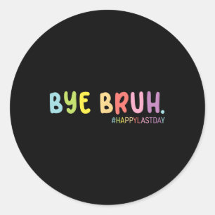 Retro einde van het schooljaar Happy Last Day Summ Ronde Sticker