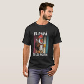 Retro El Papa de lo pollitos grappig Spaans Dia de T-shirt (Voorkant volledig)