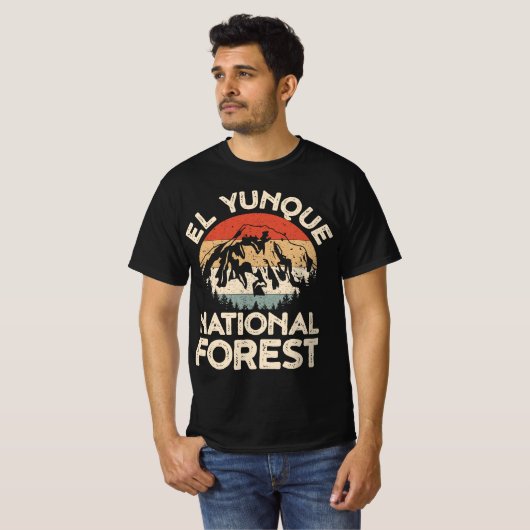  Retro El Yunque Nationaal Bos Puerto Ric T-shirt (Voorkant volledig)