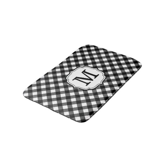 Retro Elagant Personalized Gingham Bath Mat (Gekanteld)