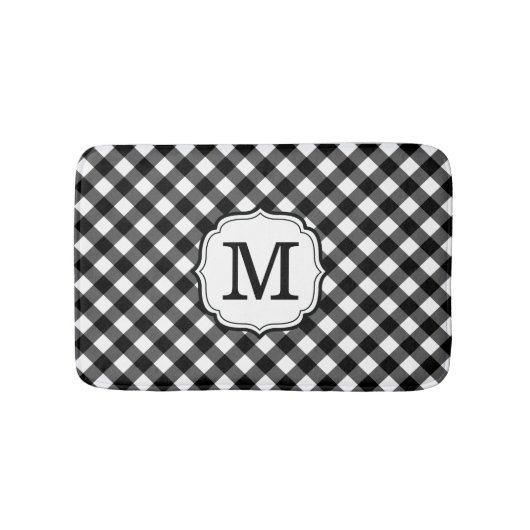 Retro Elagant Personalized Gingham Bath Mat (Voorkant)