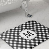 Retro Elagant Personalized Gingham Bath Mat