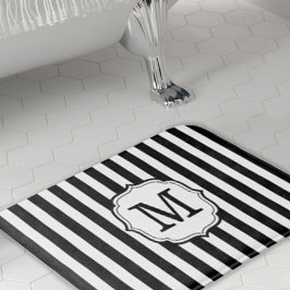 Retro Elagant Personalized Stripe Bath Mat