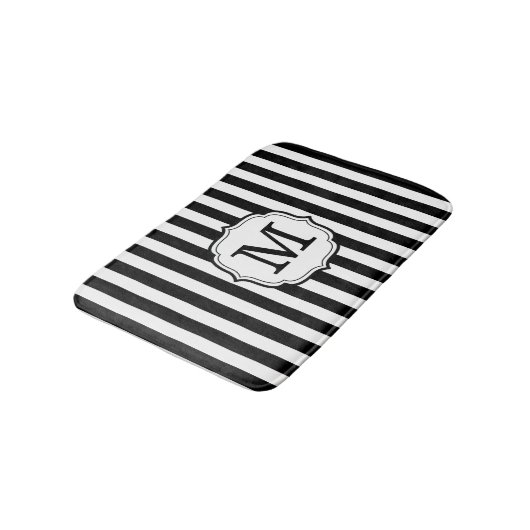 Retro Elagant Personalized Stripe Bath Mat (Gekanteld)