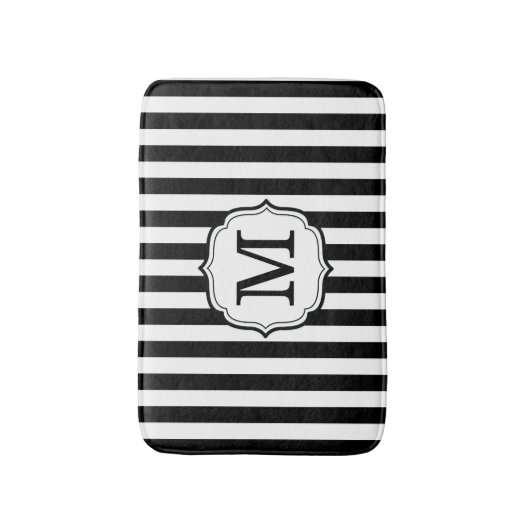 Retro Elagant Personalized Stripe Bath Mat (Voorkant Verticaal)