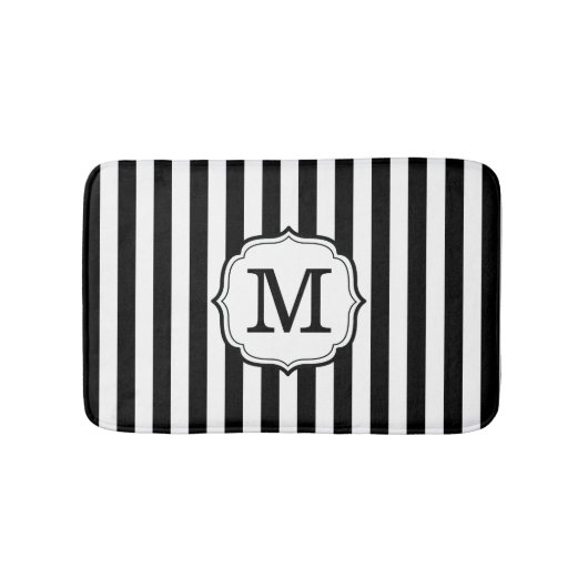 Retro Elagant Personalized Stripe Bath Mat (Voorkant)