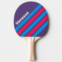 Retro Electric Druif Hoekige Strepen met Naam Tafeltennisbatje